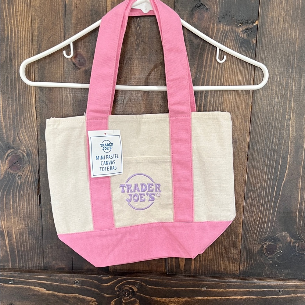 Trader Joe’s- Pink & Cream Mini Canvas Tote Bag